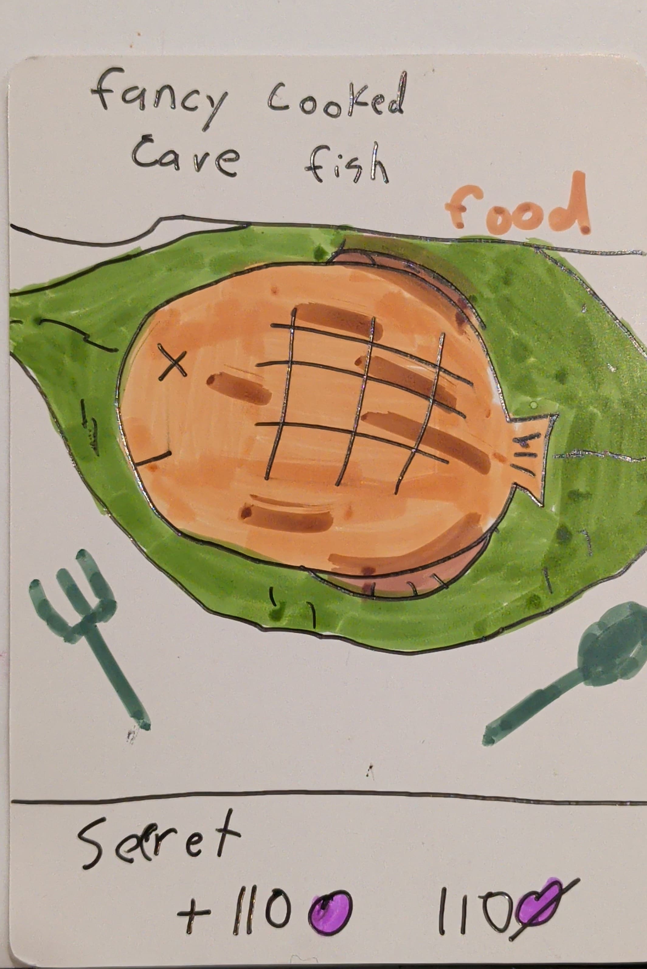 Fancy cooked cave fish